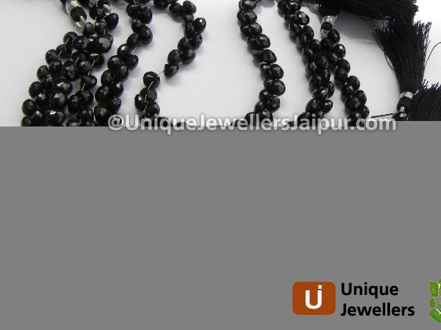 Black Spinel Faceted Onion Beads